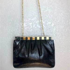 Vintage Finesse LaModel NY Python Crossbody Clutch Evening Bag
